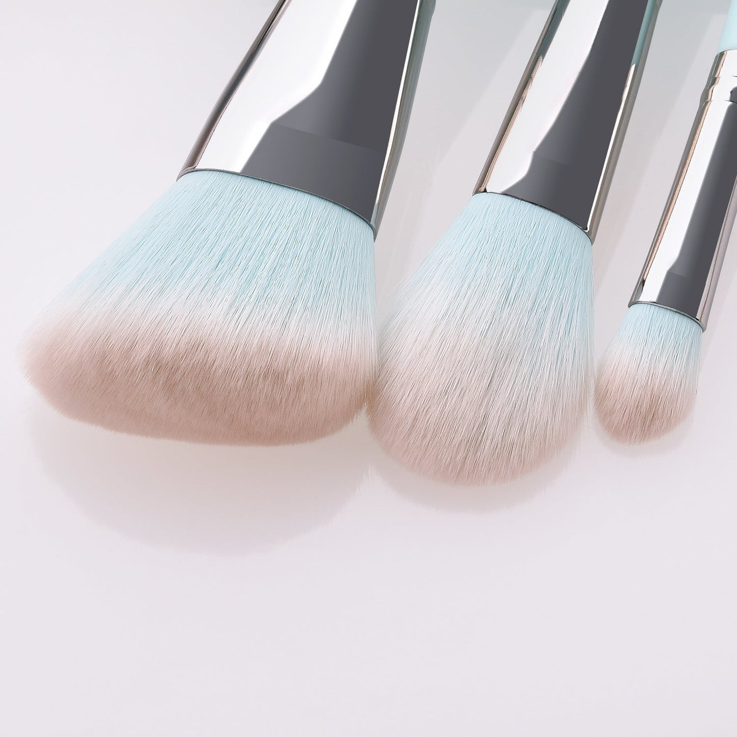 12-Piece Light Blue Makeup Brush Set
