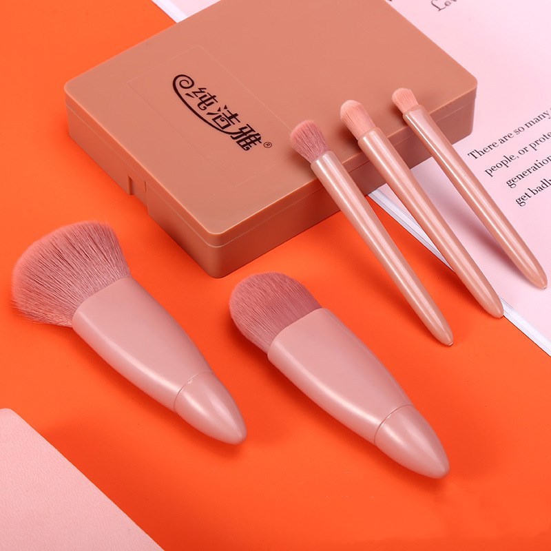 5-Piece Portable Makeup Brush Set