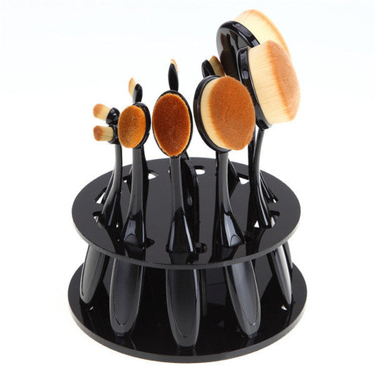 Round 10-Hole Makeup Brush Holder