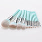 12-Piece Light Blue Makeup Brush Set