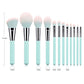 12-Piece Light Blue Makeup Brush Set